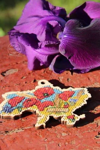 Hágalo usted mismo Kit de punto de cruz sobre madera "floreciente" - Imagen 4 de 10