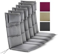 6x Hochlehner Stuhlauflage 120x50x6cm 6cm dick wasserfest