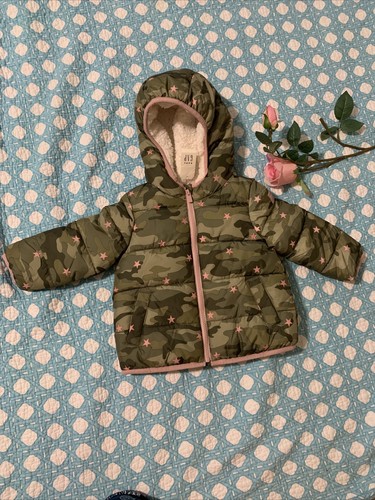 Baby Gap Cold Control Fleece Lined Puffer Coat Girls Toddler Size 2yrs - 第 1/12 張圖片