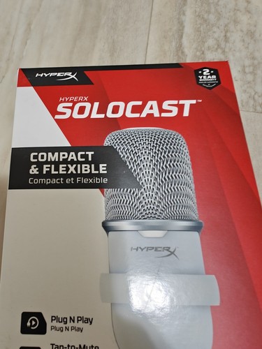 NEW HyperX SoloCast Wired Cardioid USB Condenser Gaming Microphone White NIB - Photo 16/16