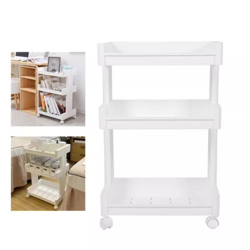 3 Tier Salon Beauty Cart with Wheels White Salon Spa Rolling Trolley Stand UK - Picture 6 of 20