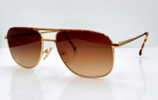Vintage Silver Dollar TC757 Tortoise Gold Pilot Sunglasses W/NEW LENSES