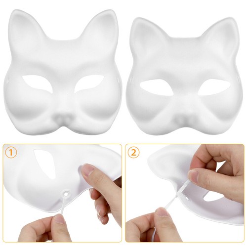 10 Pcs Coloring Mask Set Animal Decorative Masks Miss Man DIY Masquerade Men - Picture 3 of 11