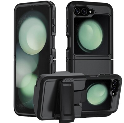 For Samsung Galaxy Z Flip 6 5G Defender Case With (Belt Clip Fits OtterBox)