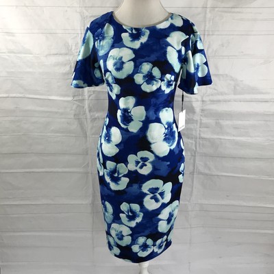 calvin klein sheath dress blue