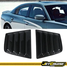 Fits 11-23 Dodge Charger V2 Side Window Louver Carbon Look Sun Shade Cover PP