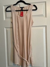 Sleeveless forever 21 dress Peach Color Pleated Front  Belt New With Tag Size S