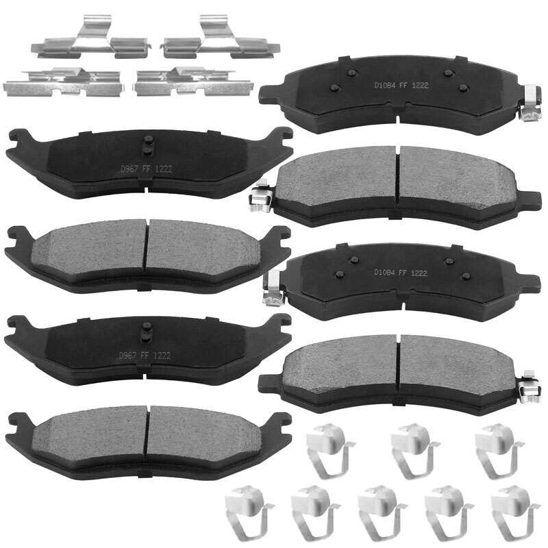 Front Rear Ceramic Brake Pads for 2006 2016 2017 2018 Dodge Ram 1500