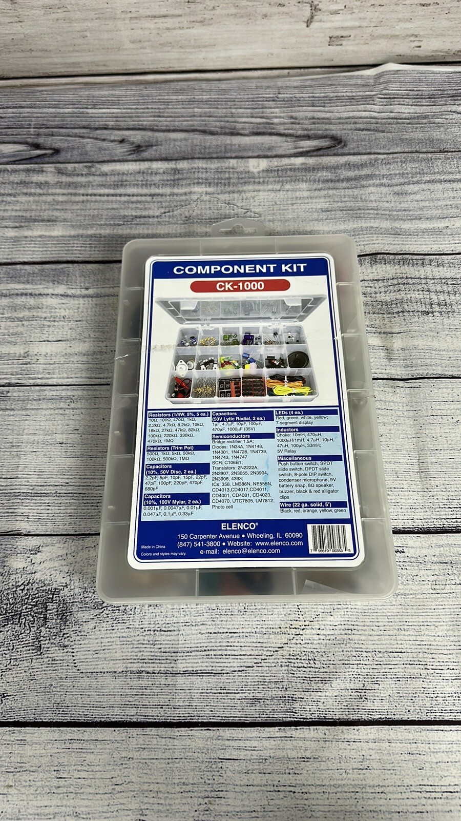 ELENCO ELECTRONICS COMPONENT KIT CK-1000 RESISTORS, DIODES, ETC