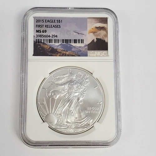 2015   SILVER AMERICAN EAGLE COIN  MS 69 NGC  FIRST RELEASE