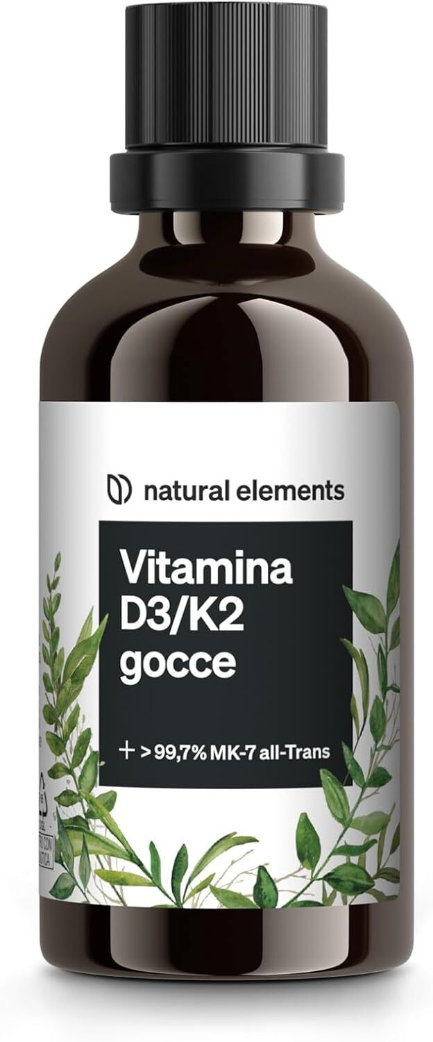 Vitamina D3 + K2 in gocce da 50 ml – Premium: meno che 99,7% all-trans...