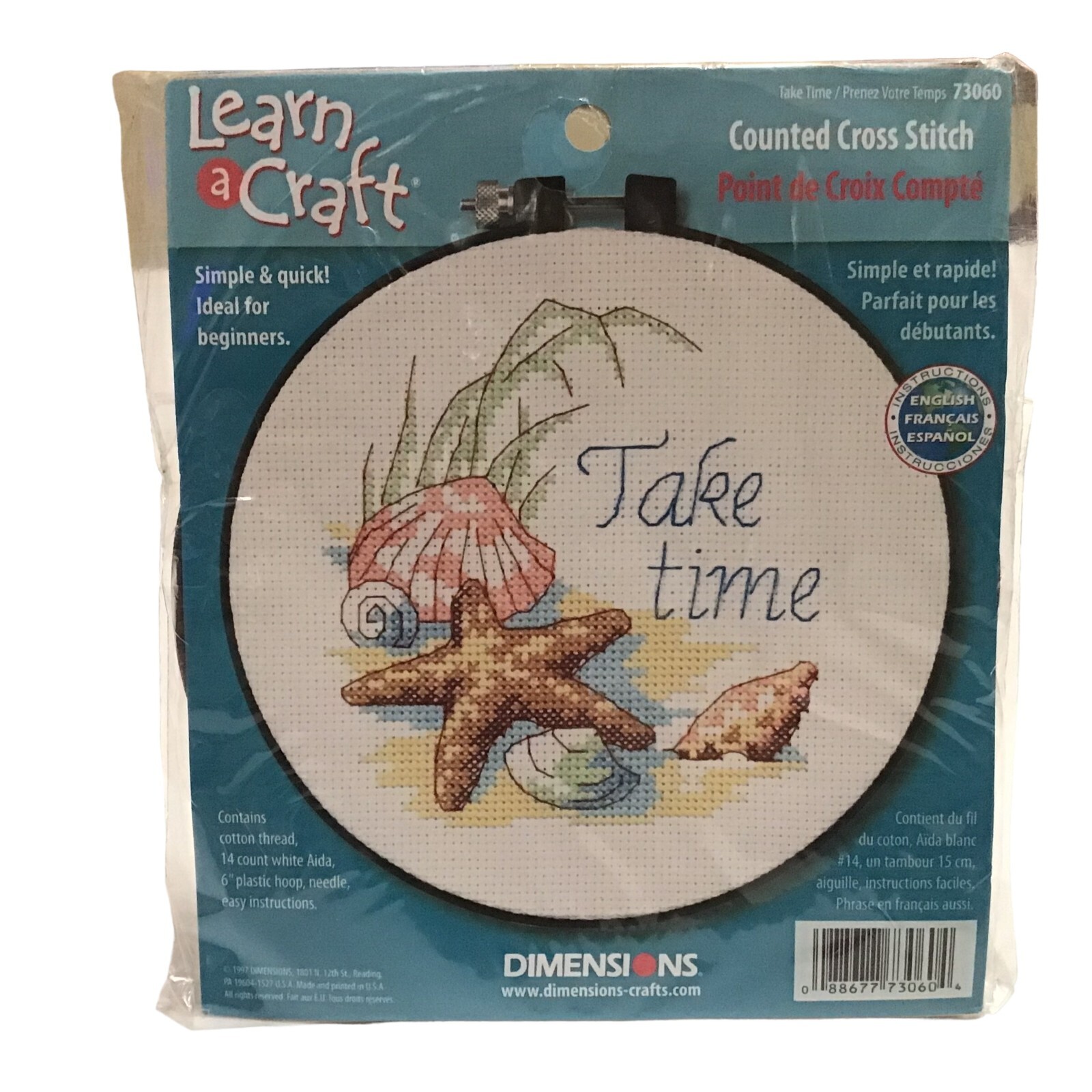 Kit Take Time #73060 Sea Shells Counted Beginners New