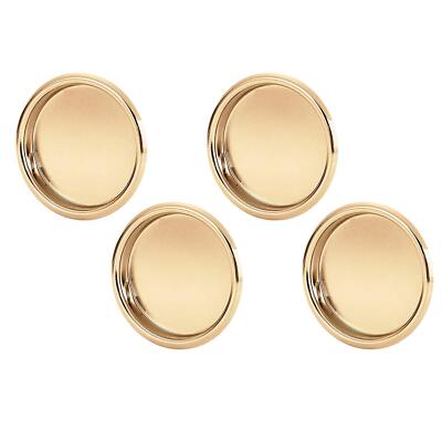 Nuk3y Easy Snap in Closet Door Finger Pull 2-1/8'' 4-Pack Polished Brass