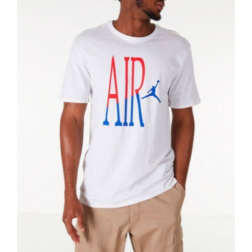 white red and blue nike shirt