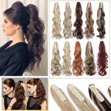 100% NATURAL THICK Ponytail Claw Clip in Pony Tail Hair Extension Real As Human