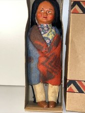 Vintage Skookum 9.5  Native American Indian Character Doll In Original Box