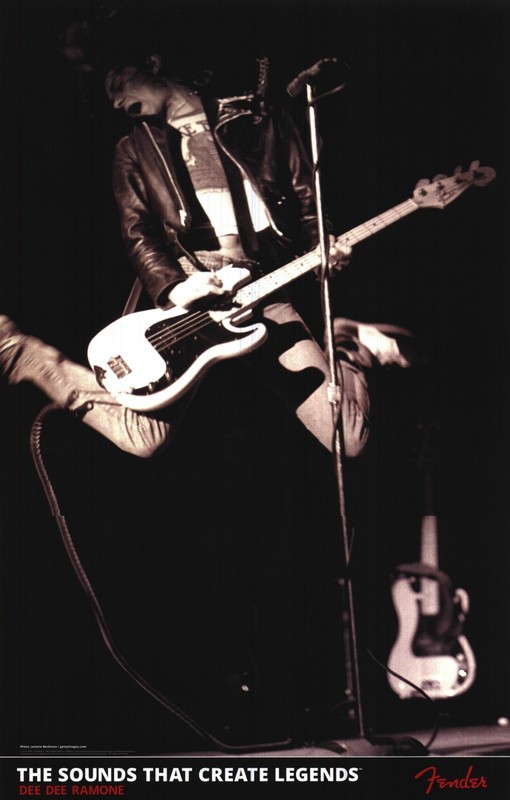 Dee Dee Ramone FENDER PRECISION BASS AD POSTER: "THE SOUNDS THAT CREATE LEGENDS"