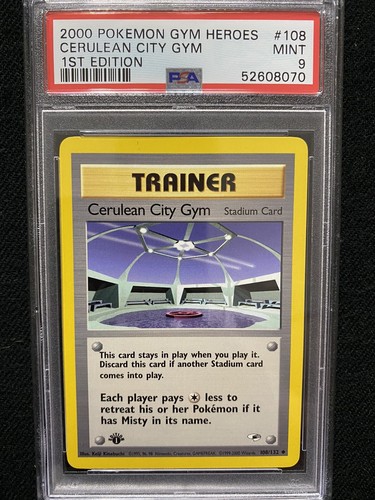 Cerulean City Gym (1st Edition) graded PSA 9 for sale on eBay