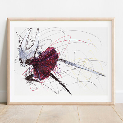 Hornet Ballpoint Pen Print, Hollow Knight Art Poster