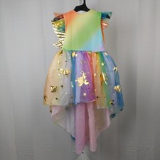 Rainbow Unicorn Kids Halloween Costume Tutu Dress Headpiece Girls 8 Medium