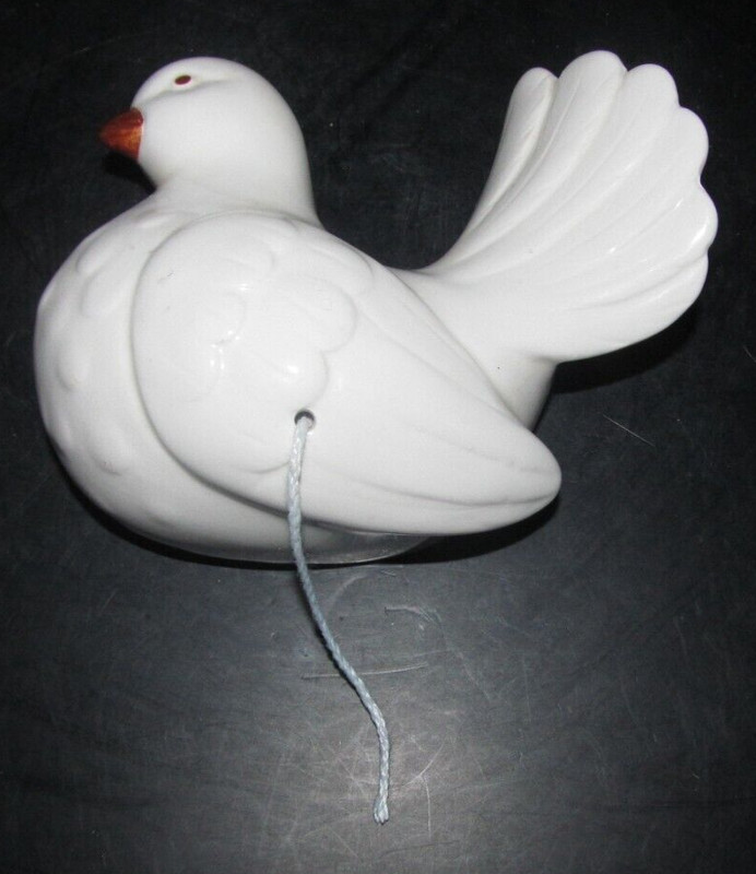Vintage White Dove Love Bird Ceramic String Holder Wall Decoration Decor