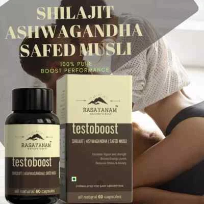 HELLOYOUNG 100% Pure Shilajit Power High Performance + 16 Kräuter Extrem potent, 60 Stück