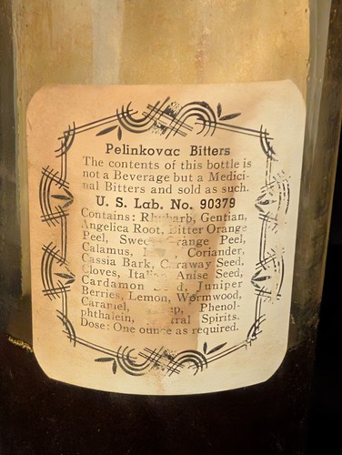 Vtg 1940s Arrow Extract Pelinkovac Stomach Bitters Bottle Detroit Michigan Nice - Picture 9 of 11