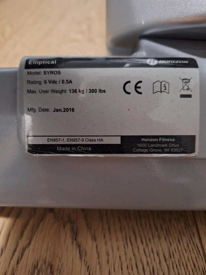 ellittica professionale marca HORIZON FITNESS SYROS colore argento bianca e nera - Immagine 4 di 4