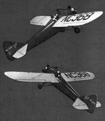 Buhl Bull Pup F/F 36'' Wingspan RC Model Airplane Printed Plans Templates