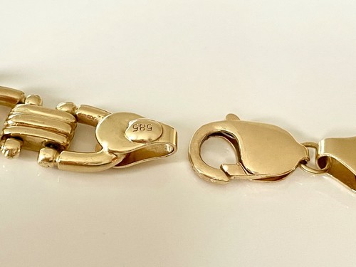 STEIGBÜGEL PLÄTTCHEN KETTE 585 /14 KARAT GOLD 66cm Plattenkette - Bild 9 von 10