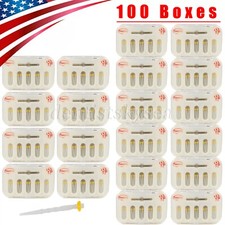 10-100Packs Dental Fiber Post Resin Screw Thread Quartz Drills Red