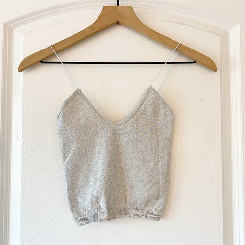 FREE PEOPLE Women’s Gray Rainbow Sparkle Thin Strap Seamless Brami NEW XS/S - Picture 2 of 7