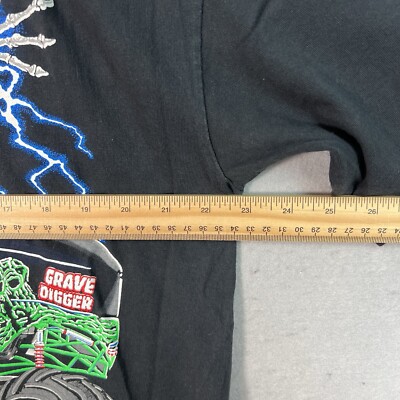 スペシャル 90s GRAVE DIGGER ロンT Tシャツ USA製 黒 M 90's GRAVE DIGGER モンスタートラック レーシングロンTシャツ ロング