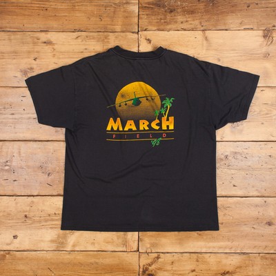 Vintage Hanes Grafik T-Shirt 2XL 90s March Field Air Reserve schwarz Tee