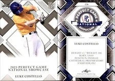 LUKE COSTELLO Rookie 2023 Leaf Perfect Game National Showcase RC #226