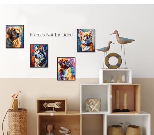 Dog Canvas Wall Art Prints,Lovely Dog Unframed 8"x10"- Cute Dog Canvas Wall Art - Picture 3 of 7