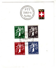 Schweiz Faltblatt PTT, Landesausstellung 23.7.1939, Markenschrift italienisch