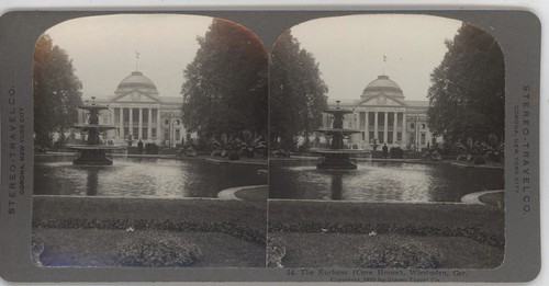 The Cure House Wieshaden Germania Stereo Travel Stereoview 1910 - Foto 2 di 4