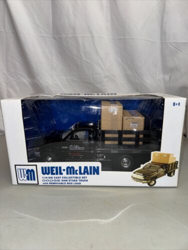 Dodge RAM 3500 1/18 Ertl RC2 1 Ton Dually Flatbed Dump Truck + Boxes Weil McLain