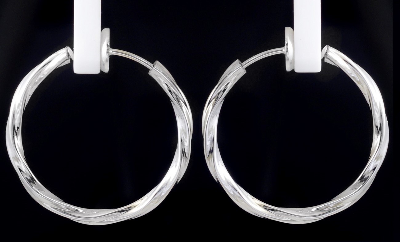 #E121D Non-Pierced CLIP-ON Twist Hoop EARRINGS look like pierced Spring ...