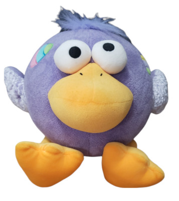 Angry Birds Crazy Eye Eggs Purple Bird Plush 17'' Stuffed Animal Toy Hair Rare