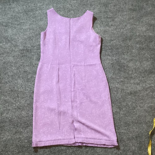 Miss Dorby Dress Womens 14 Lilac Purple PaisleyPleated Sleeveless Lined Career - Picture 9 of 9