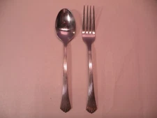 1 Soup Spoon 1 Dinner Fork Royal Gallery Arcadia 18-8 Stainless Steel GA2