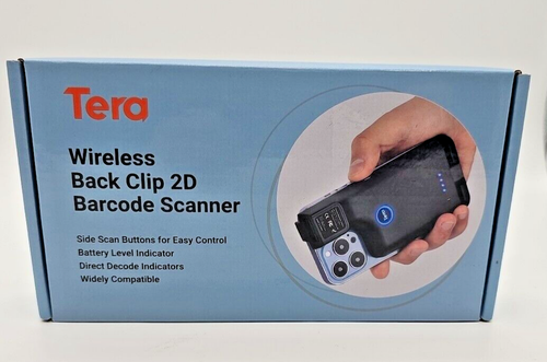Tera Pro 2D QR Barcodescanner Bluetooth Draadloos met Stand, 2,4 GHz Draadloos & USB Bedraad & Bluetooth-verbinding, Snel en Nauwkeurig Scannen Beeldstreepjescodelezer met trillingen, HW0002