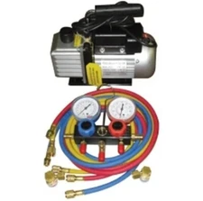 (CT) New Open Box FJC KIT6 Vacuum Pump and Manifold Gauge Set