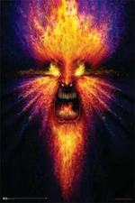 Fire God by Phil Straub - Non-Flocked Blacklight Poster 24" x 36"