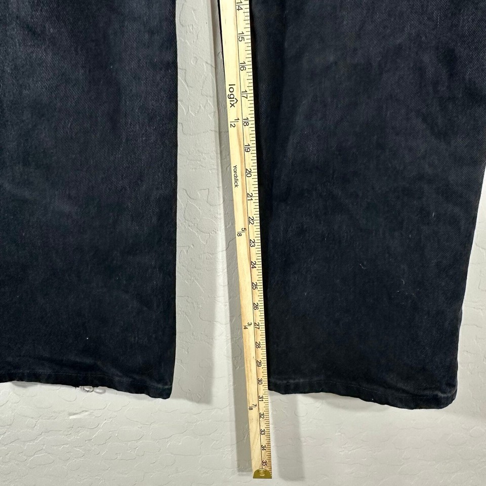 Zara Women's Pants Black Cotton The Astra Full Length High Rise Denim