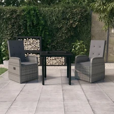 Garden Dining Set Grey and black