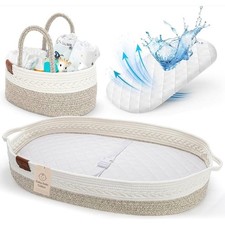 Baby Changing Basket Diaper Caddy Moses Basket Portable Cotton Rope NEW