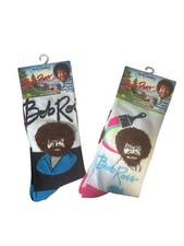 Bob Ross Crew Socks Lot of 2 The Joy of Painting Artist Novelty Socks NWT